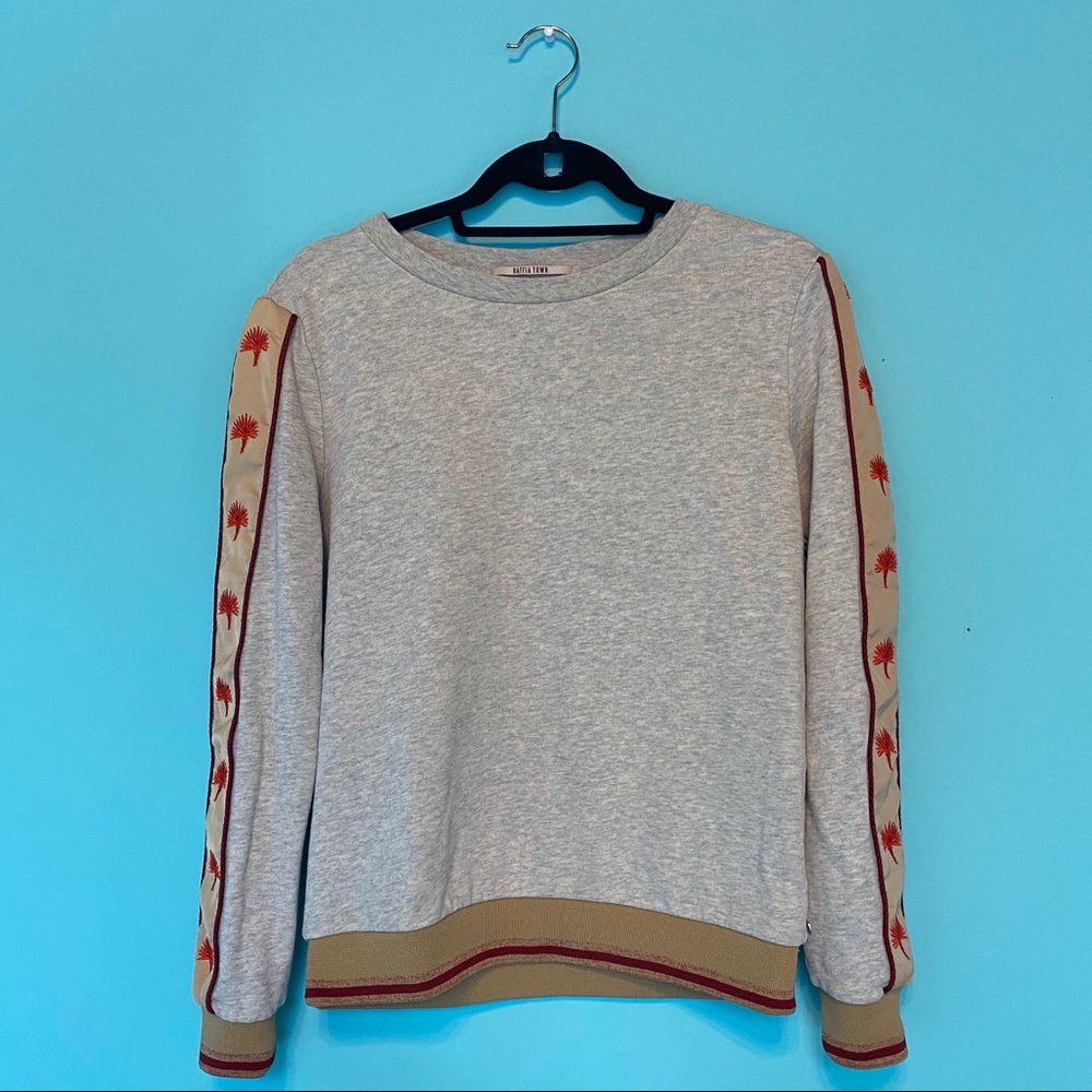 Scotch & Soda Palm Embroidered Sleeve Sweatshirt